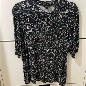 Ted Baker Black and White elbow sleeve top size 6